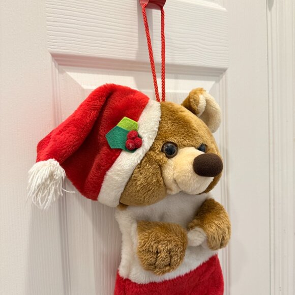 🎄3/$20‼️Vintage 3D Teddy Bear Christmas Stocking - Picture 4 of 12